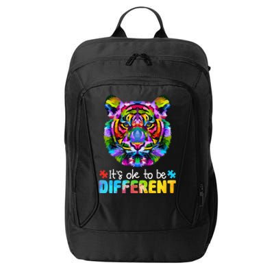 Autism Awareness Day It's OK to be different Colorful Tiger City Backpack