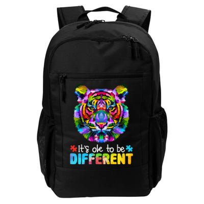 Autism Awareness Day It's OK to be different Colorful Tiger Daily Commute Backpack