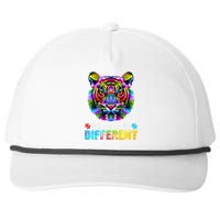 Autism Awareness Day It's OK to be different Colorful Tiger Snapback Five-Panel Rope Hat