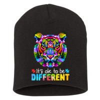 Autism Awareness Day It's OK to be different Colorful Tiger Short Acrylic Beanie