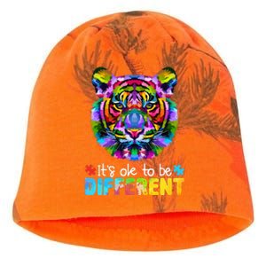 Autism Awareness Day It's OK to be different Colorful Tiger Kati - Camo Knit Beanie