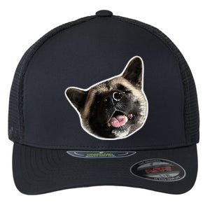 American Akita Dog Lover Design Akita Inu Head Tilt Flexfit Unipanel Trucker Cap