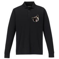 American Akita Dog Lover Design Akita Inu Head Tilt Performance Long Sleeve Polo