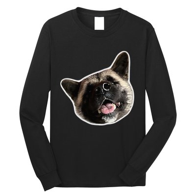 American Akita Dog Lover Design Akita Inu Head Tilt Long Sleeve Shirt