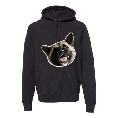 American Akita Dog Lover Design Akita Inu Head Tilt Premium Hoodie