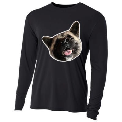 American Akita Dog Lover Design Akita Inu Head Tilt Cooling Performance Long Sleeve Crew