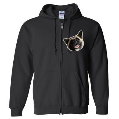 American Akita Dog Lover Design Akita Inu Head Tilt Full Zip Hoodie