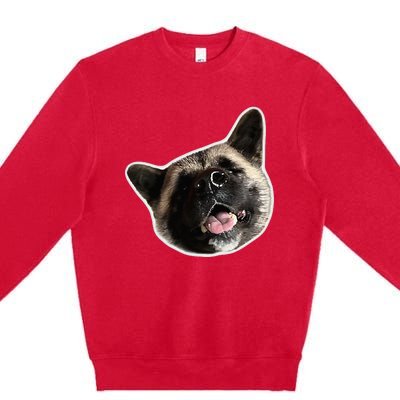 American Akita Dog Lover Design Akita Inu Head Tilt Premium Crewneck Sweatshirt