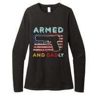 Armed And Dadly Funny Deadly Father Gift For Father's Day Womens CVC Long Sleeve Shirt