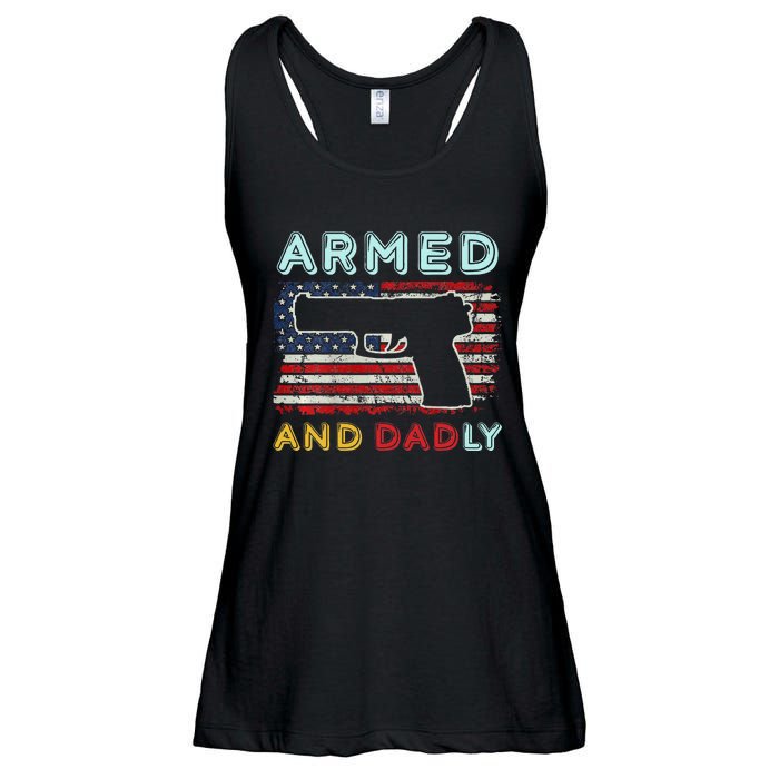 Armed And Dadly Funny Deadly Father Gift For Father's Day Ladies Essential Flowy Tank