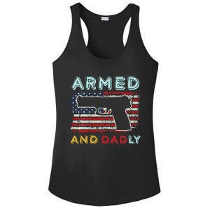 Armed And Dadly Funny Deadly Father Gift For Father's Day Ladies PosiCharge Competitor Racerback Tank