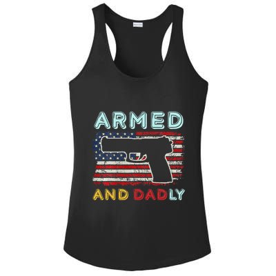 Armed And Dadly Funny Deadly Father Gift For Father's Day Ladies PosiCharge Competitor Racerback Tank
