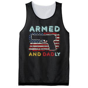 Armed And Dadly Funny Deadly Father Gift For Father's Day Mesh Reversible Basketball Jersey Tank