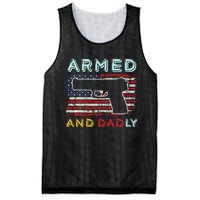 Armed And Dadly Funny Deadly Father Gift For Father's Day Mesh Reversible Basketball Jersey Tank