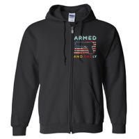 Armed And Dadly Funny Deadly Father Gift For Father's Day Full Zip Hoodie