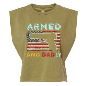 Armed And Dadly Funny Deadly Father Gift For Father's Day Garment-Dyed Women's Muscle Tee