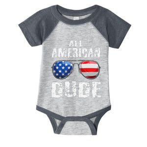 All American Dude 4th Of July Sunglasses Infant Baby Jersey Bodysuit