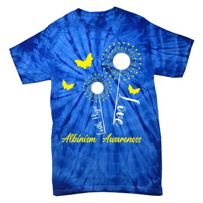 Albinism Awareness Dandelion Faith Hope Love Butterfly Cute Gift Tie-Dye T-Shirt