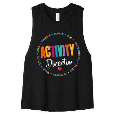 Awesome Activity Director Rock Activity Professionals Week Women's Racerback Cropped Tank