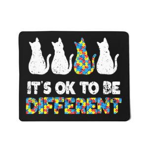 Autism Awareness Day Cat Gift It's Ok To Be Different Mousepad