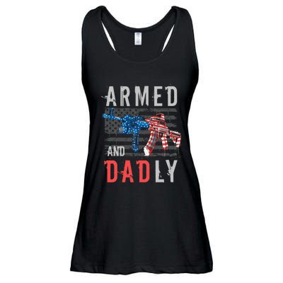 Armed And Dadly Funny Deadly Father Gifts For Fathers Day Ladies Essential Flowy Tank