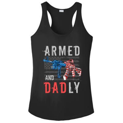 Armed And Dadly Funny Deadly Father Gifts For Fathers Day Ladies PosiCharge Competitor Racerback Tank