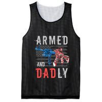 Armed And Dadly Funny Deadly Father Gifts For Fathers Day Mesh Reversible Basketball Jersey Tank