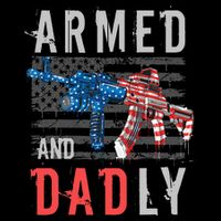 Armed And Dadly Funny Deadly Father Gifts For Fathers Day Short Acrylic Beanie