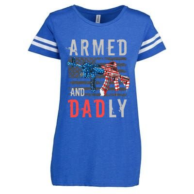 Armed And Dadly Funny Deadly Father Gifts For Fathers Day Enza Ladies Jersey Football T-Shirt