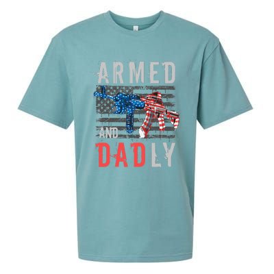 Armed And Dadly Funny Deadly Father Gifts For Fathers Day Sueded Cloud Jersey T-Shirt