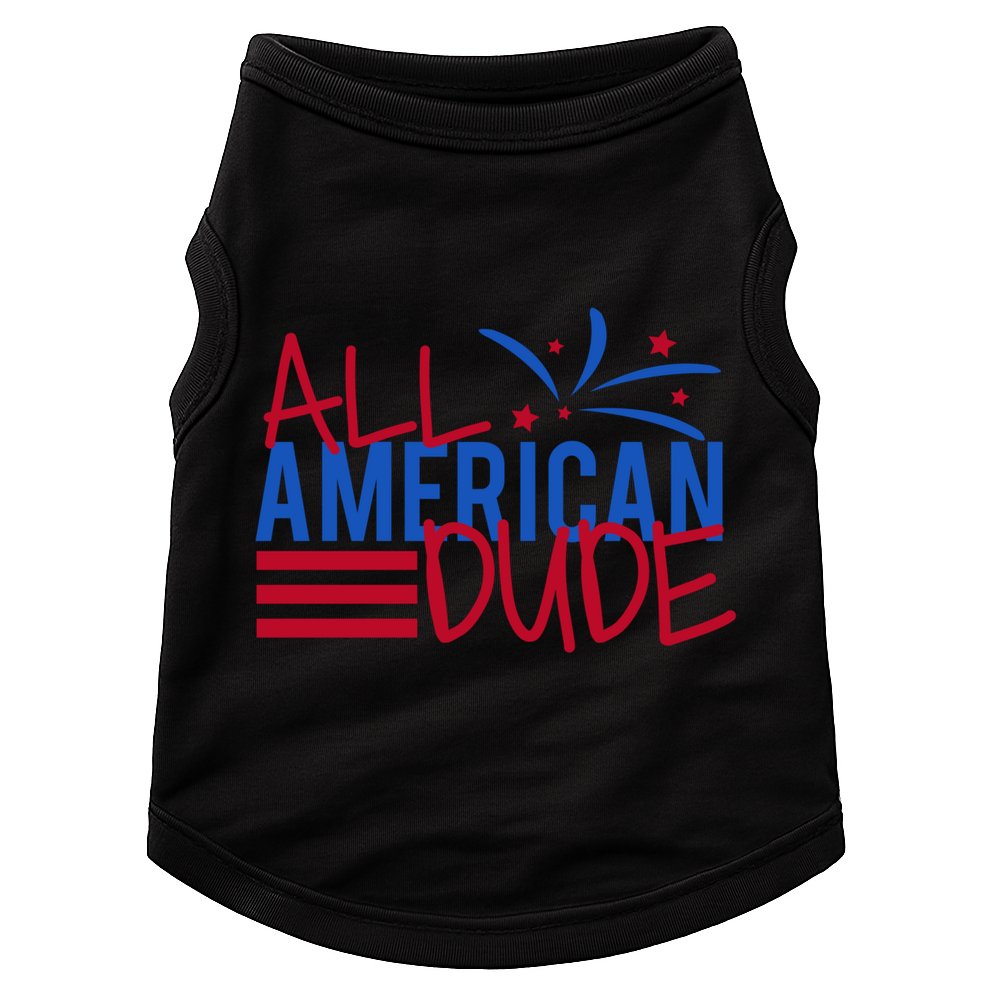 All American Dude 4th July Gift Doggie Tank