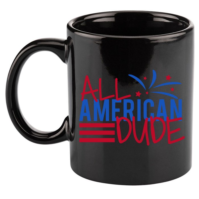 All American Dude 4th July Gift 11oz C Handle Ceramic Mug