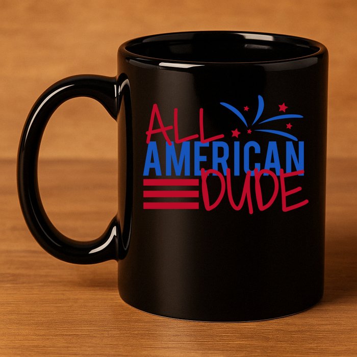 All American Dude 4th July Gift 11oz C Handle Ceramic Mug