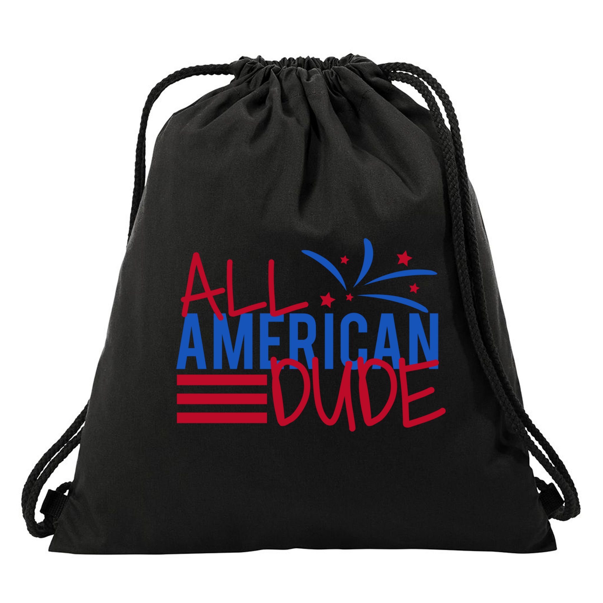 All American Dude 4th July Gift Drawstring Bag