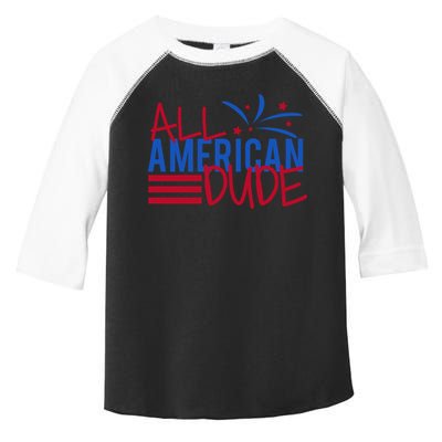 All American Dude 4th July Gift Toddler Fine Jersey T-Shirt