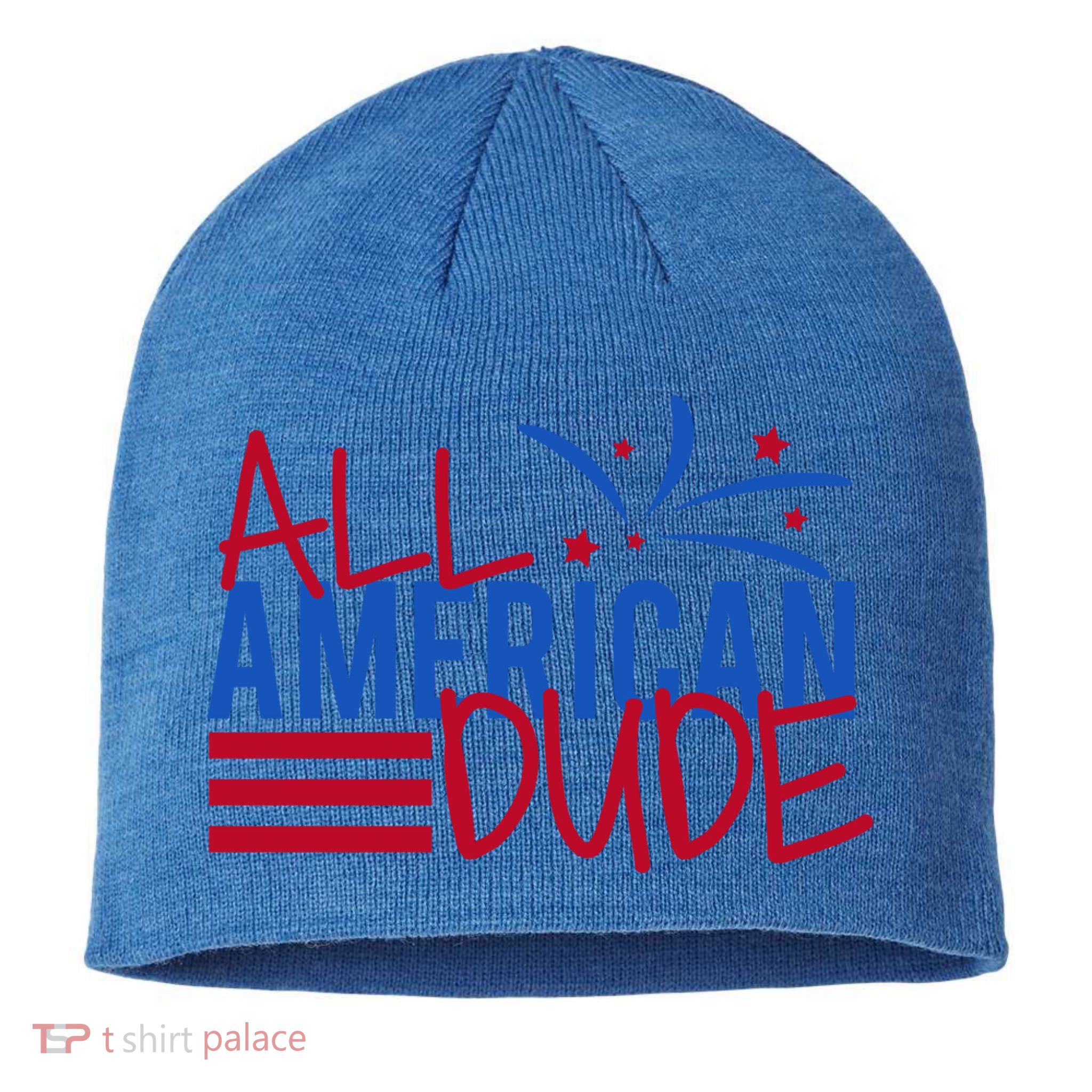 All American Dude 4th July Gift Sustainable Beanie