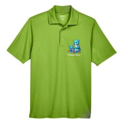 Autism Awareness Day 2024 Mama Bear Mom Autistic Gift Men's Origin Performance Piqué Polo