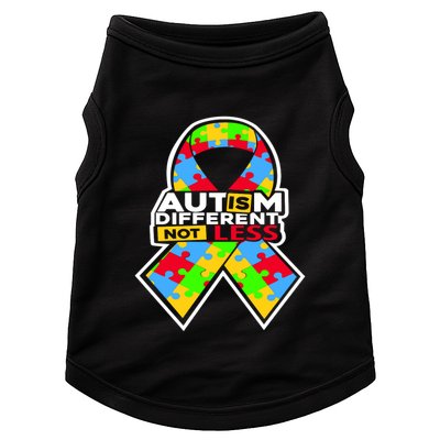 Autism Awareness Different Not Less Puzzle Ribbon Doggie Tank