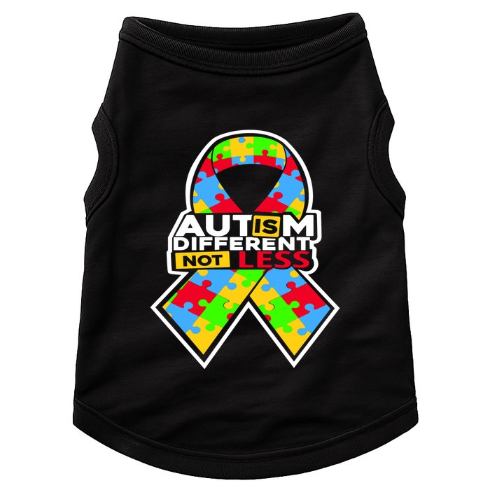 Autism Awareness Different Not Less Puzzle Ribbon Doggie Tank