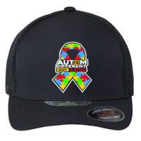 Autism Awareness Different Not Less Puzzle Ribbon Flexfit Unipanel Trucker Cap