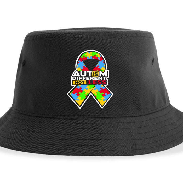 Autism Awareness Different Not Less Puzzle Ribbon Sustainable Bucket Hat