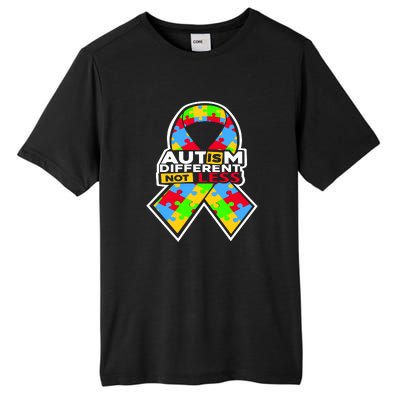 Autism Awareness Different Not Less Puzzle Ribbon Tall Fusion ChromaSoft Performance T-Shirt