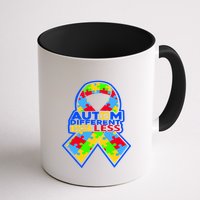Autism Awareness Different Not Less Puzzle Ribbon Mug