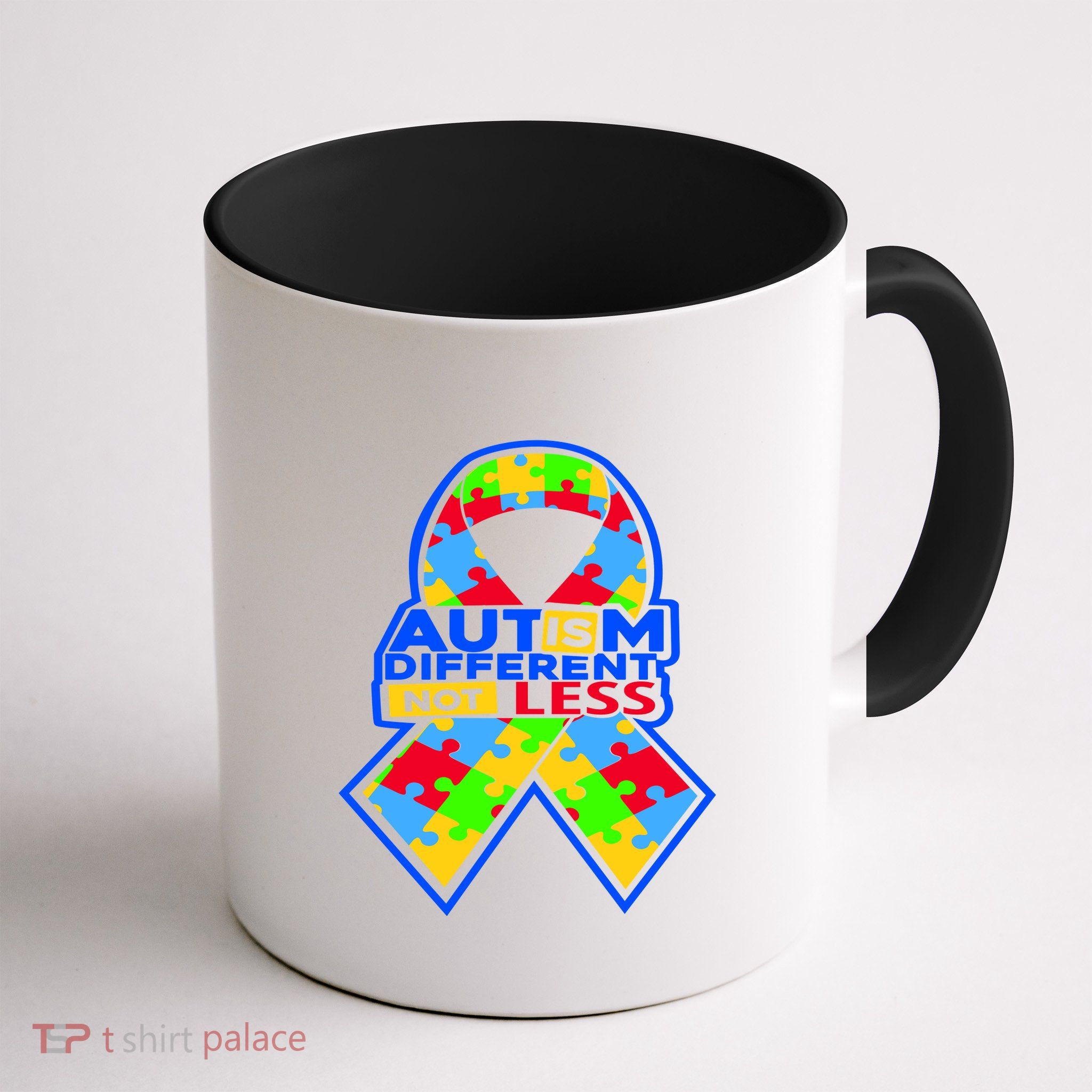 Autism Awareness Different Not Less Puzzle Ribbon Mug
