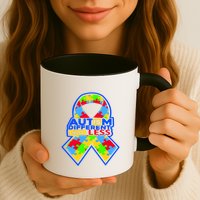 Autism Awareness Different Not Less Puzzle Ribbon Mug