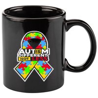 Autism Awareness Different Not Less Puzzle Ribbon 11oz C Handle Ceramic Mug