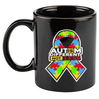 Autism Awareness Different Not Less Puzzle Ribbon 11oz C Handle Ceramic Mug