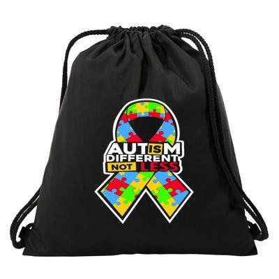 Autism Awareness Different Not Less Puzzle Ribbon Drawstring Bag