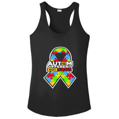 Autism Awareness Different Not Less Puzzle Ribbon Ladies PosiCharge Competitor Racerback Tank
