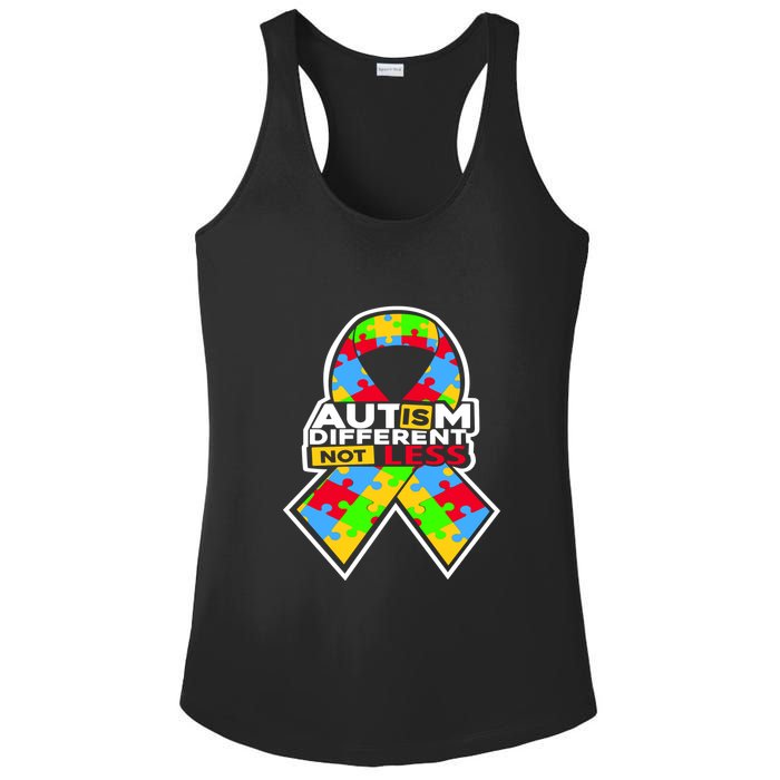 Autism Awareness Different Not Less Puzzle Ribbon Ladies PosiCharge Competitor Racerback Tank